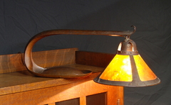 Rare and Important Early Dirk Van Erp Cobra Piano Lamp in remarkable condition. Signed Closed Box Windmill Mark.
